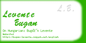 levente bugan business card